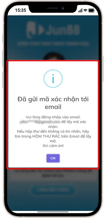 Bước 3: Hệ thống sẽ gửi mã xác nhận đến email đã liên kết ở tài khoản game